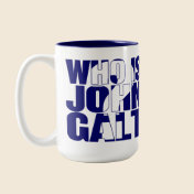 Who is John Galt? 15oz mug blue