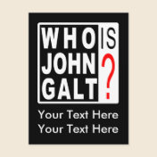 Who Is John Galt? postcard
