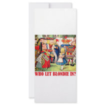 WHO LET BLONDIE IN? FULL COLOR RACK CARD