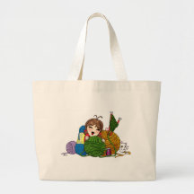 Who loves to knit? canvas bag