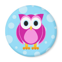 Who? Mrs. Owl Cartoon Magnet