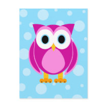 Who? Mrs. Owl Cartoon Post Card