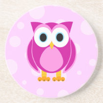 Who? Mrs. Pink Owl Coaster