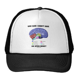 Who Said I Didn't Have An Open Mind? (Brain Humor) Mesh Hats
