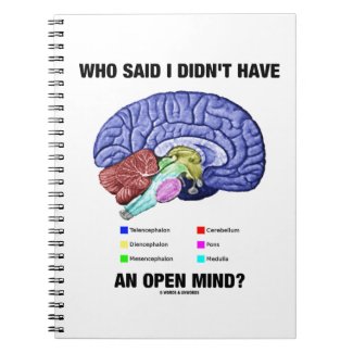 Who Said I Didn't Have An Open Mind? (Brain Humor) Spiral Note Books