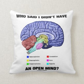 Who Said I Didn't Have An Open Mind? (Brain Humor) Pillow