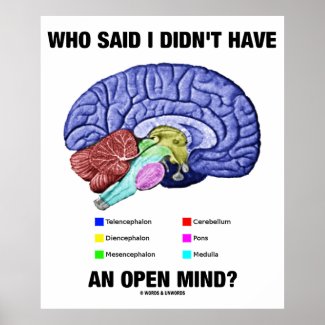 Who Said I Didn't Have An Open Mind? (Brain Humor) Posters