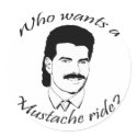 Who Wants a Mustache Ride? stickers