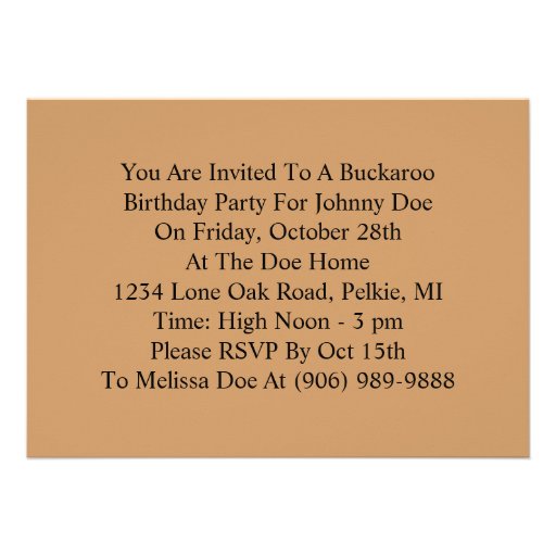 Whoa For Birthday Fun Western Cowboy Invitations