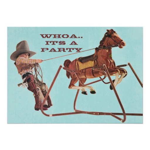 Whoa For Birthday Fun Western Cowboy Invitations
