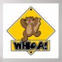 Whoa Squirrel Crossing Sign posters