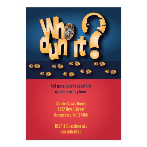 Whodunit? Murder Mystery Party Invitation
