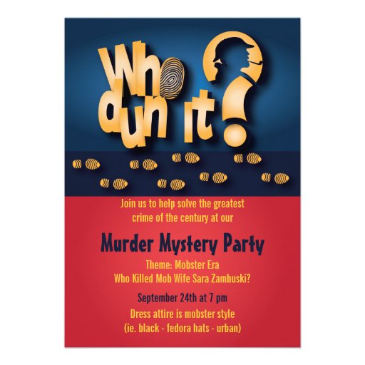 Whodunit? Murder Mystery Party Invitation