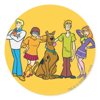 Whole Gang 14 Mystery Inc Round Sticker