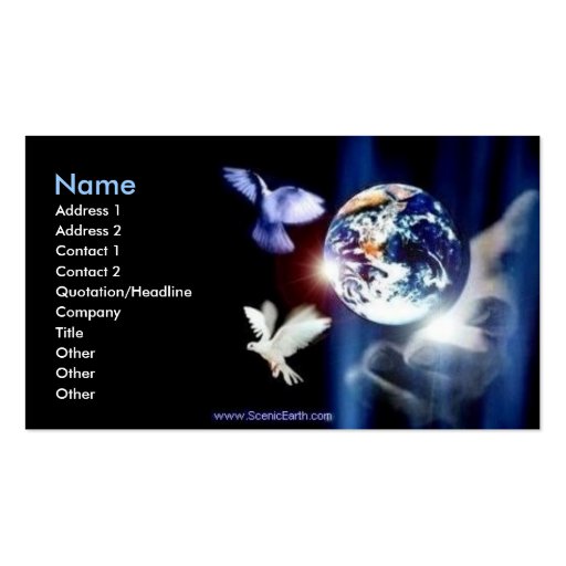 Whole World in His Hand Business Card Photo Art