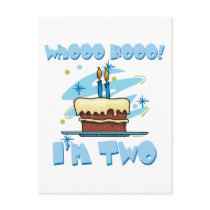 Whooo Hooo I'm Two Blue Postcard