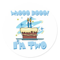 Whooo Hooo I'm Two Blue Sticker