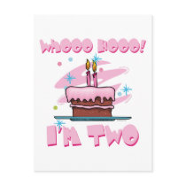 Whooo Hooo I'm Two Pink Postcard