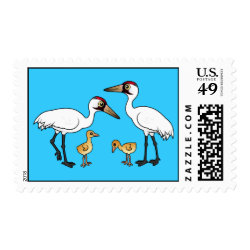 Whooping Crane Family Medium Stamp 2.1