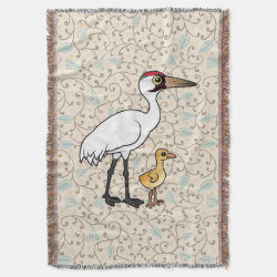 Whooping Crane with Chick Throw Blanket