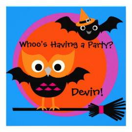 Whooty Hoot Halloween Party Invitation