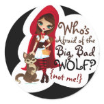 Who's Afraid of the Big Bad Wolf? Round Stickers