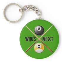 Whos Next 8 and 9 Ball Key Chains