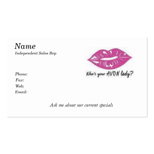 Who's your Avon lady? Business Card