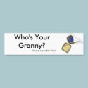 Who's Your Granny? Crochet Liberation Front bumper stickers