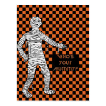 Who's Your Mummy Halloween Postcard