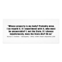 Whose Property is My Body by Samuel Clemens Custom Invites