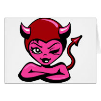 wht_Girly_Devil_Cartoon cards by WhiteTiger_LLC wht_Girly_Devil_Cartoon cards
