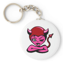 wht_Girly_Devil_Cartoon Keychain
