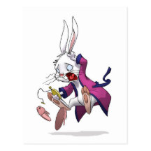 Whtie Rabbit Postcard