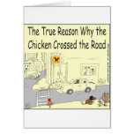 Why chicken crossed the road cartoon card