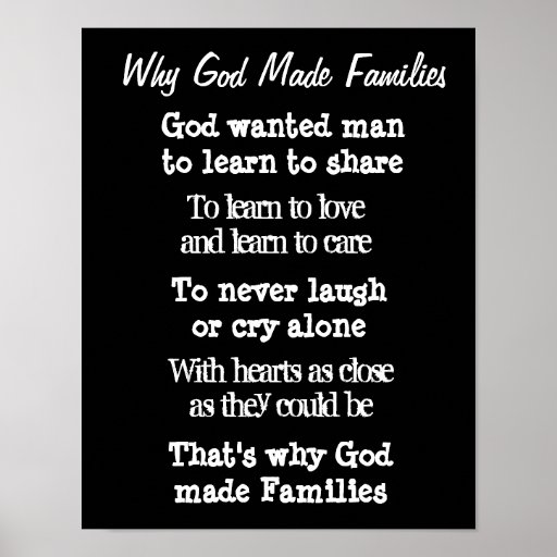 Why God made families wall print | Zazzle