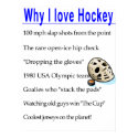 Why I Love Hockey Poster posters by fightingsaints Why I Love Hockey Poster posters