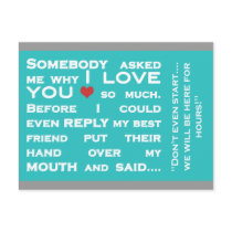 Why I love you postcard postcards
