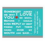 Why I love you postcard