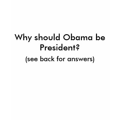 Why should Obama be President? Tshirt by TheRightApparel