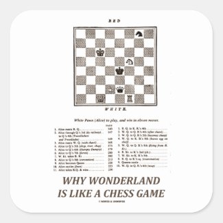 Why Wonderland Is Like A Chess Game (Preface) Square Sticker