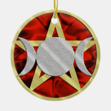 Wicca Pentagram Triple Goddess Ornament