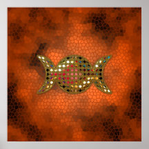 Wicca Triple Goddess Jewel Stained Glass Poster