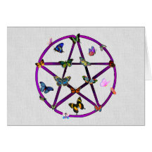 Wiccan Star and Butterflies Cards
