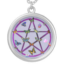 Wiccan Star and Butterflies Custom Jewelry