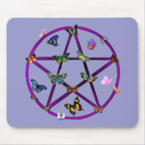 Wiccan Star and Butterflies mousepads by orsobear Wiccan Star and Butterflies mousepads