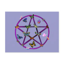 Wiccan Star and Butterflies Postcard