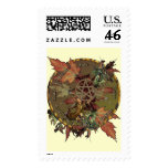 Wiccan Wheel With Pentacle postage