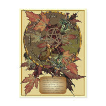 Wiccan Wheel With Pentacle Postcard