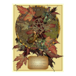 Wiccan Wheel With Pentacle Print